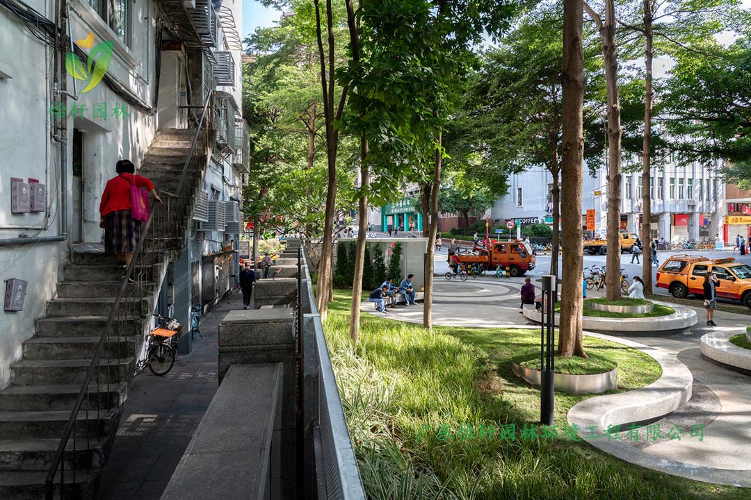 東山少爺南廣場社區(qū)公園綠化工程實(shí)景圖