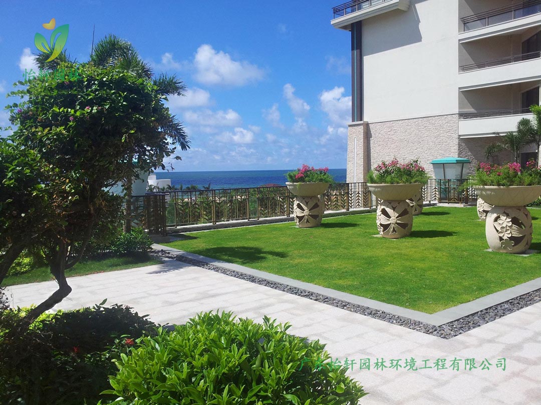 陽(yáng)江保利銀灘海邊別墅綠化工程施工改造實(shí)景圖