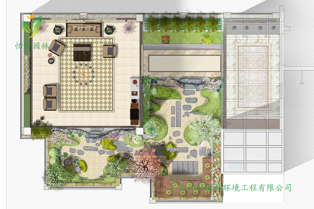 惠州湖畔新城周女士家的別墅花園景觀設(shè)計(jì)效果圖